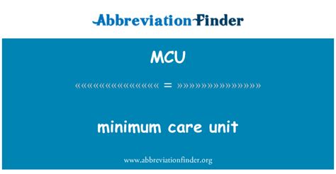 what is mcu in hospital|MCU Healthcare Abbreviation .